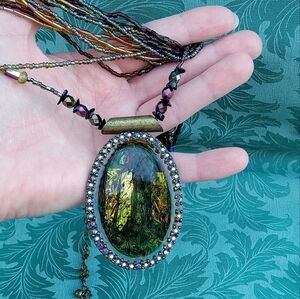 Chico's Beaded Necklace with pouch